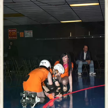 The Derby Girls - Nov. 14th Before videoing the bouts here are some photographs of the warm ups and tear down.